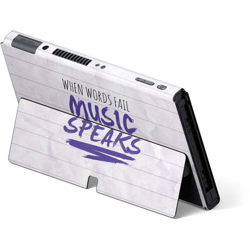 When Words Fail Music Speaks Nintendo Switch OLED (2021) Skin
